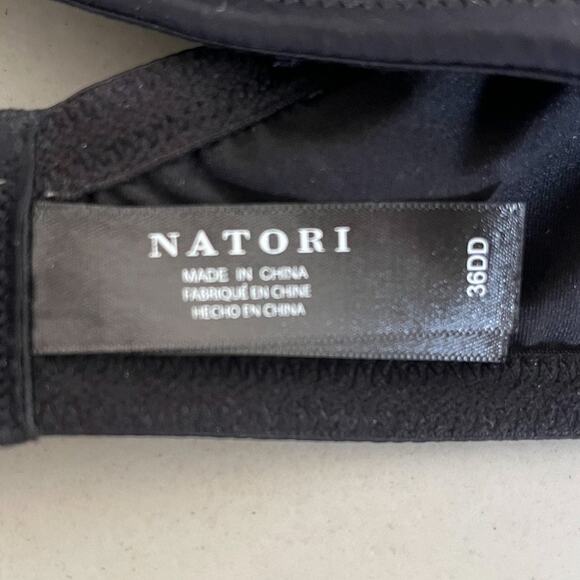 Natori Underneath Plunge Push Up Womens Bra Size 36DD Black Underwire T Shirt - Picture 6 of 8